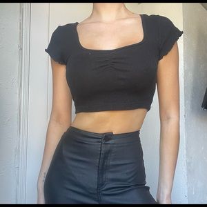 Topshop black crop